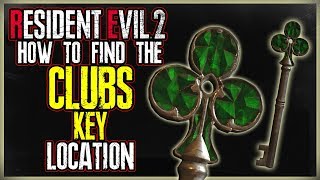 WHERE TO FIND THE CLUBS KEY LOCATION  WHERE IS THE CLOVER KEY  RESIDENT EVIL 2 [upl. by Aneeles37]