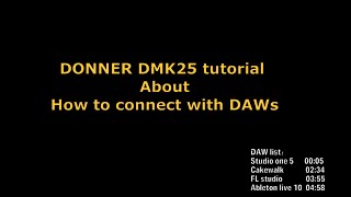 Donner DMK25 tutorial about how to connect MIDI keyboard with DAWs [upl. by Ilrac]