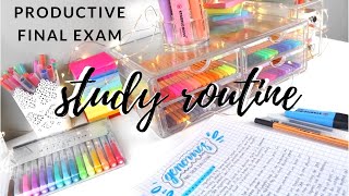 Productive final exam study routine  study tips [upl. by Allard]