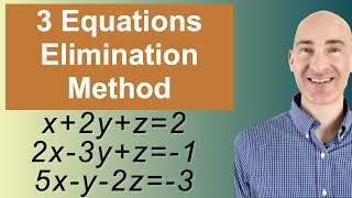 Solving Systems of 3 Equations Elimination [upl. by Arhaz93]