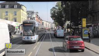 Straßenbahn Dresden 2020 Linie 12 [upl. by Ahsropal]