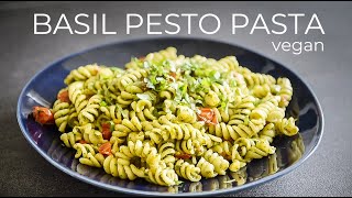 EASY Basil Pesto Pasta Recipe  How to make FRESH PESTO [upl. by Gwenore]