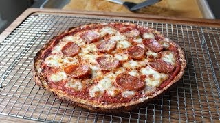 Cauliflower Pizza Crust Recipe  Cauliflower Pizza quotDoughquot Recipe [upl. by Ehttam]