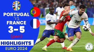 Portugal vs France  35 penalty Highlights  Euro 2024 Quarterfinal [upl. by Tanner]