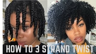 How to 3 Strand Twist Out DETAILED  Night Time Routine [upl. by Marek]