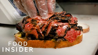 The Best Pastrami Sandwich In NYC  Best Of The Best  Food Insider [upl. by Ramgad]