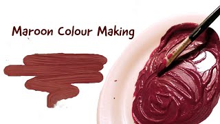 Maroon Colour Making  How to make Maroon Colour  Acrylic Colour Mixing  Almin Creatives [upl. by Micheil284]