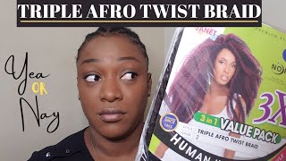 HOW TO DIY TWIST TRIPLE AFRO TWIST BRAID  3X VALUE PACK MARLEY HAIR EASY FLAT TWIST ON 4C HAIR [upl. by Pape]