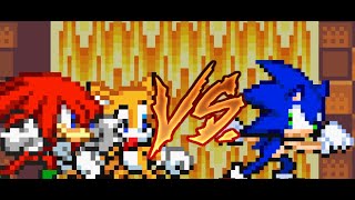 Sprite Animation  Knuckles amp Tails Vs Sonic [upl. by Daraj]