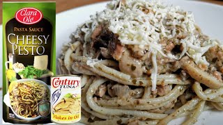 CREAMY TUNA PESTO PASTA EASY RECIPEHOW TO COOKPANLASANG PINOY [upl. by Lsil]