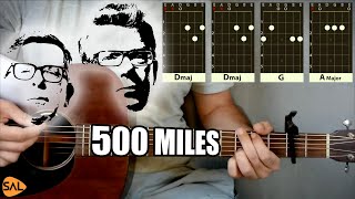 Im Gonna Be 500 miles Acoustic Guitar Lesson  2 WAYS to play  500 Miles Proclaimers Tutorial [upl. by Etem]