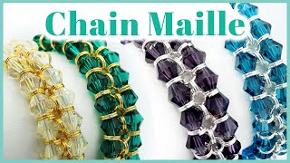 Easy Chain Maille Bracelet with Crystals [upl. by Mcleroy]