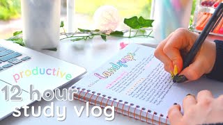 12 hour study day ✨ study vlog [upl. by Hareehat]