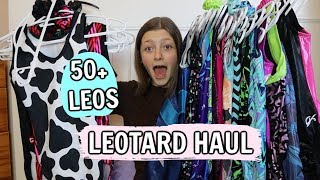 My Gymnastics Leotard Haul HUGE 50 LEOTARDS [upl. by Orelee]