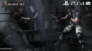 Resident Evil 4 PS4 PRO Leon vs Krauser Knife Fight 1080P 60FPS [upl. by Ateloiv]