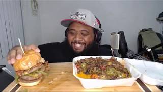 Mukbang  Sammys LA Pastrami amp Burgers [upl. by Enej]