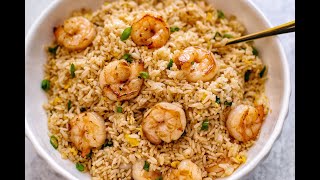 EASY SHRIMP FRIED RICE  RESTAURANT QUALITY RECIPE [upl. by Mchale]