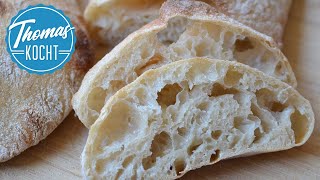 Sauerteig Ciabatta über Nacht  besser als vom Bäcker  Brot backen [upl. by Enohpesrep]