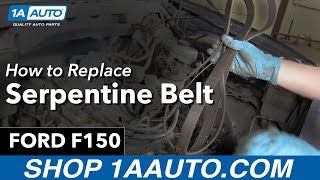 How To Replace Serpentine Belt 9704 Ford F150 [upl. by Yde]