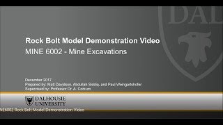 Demonstration of Rock Bolt Stabilization [upl. by Fleece]