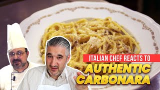 Italian Chef Reacts to Most AUTHENTIC CARBONARA Recipe [upl. by Raknahs]