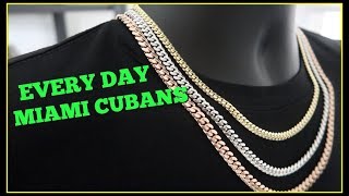 EVERYDAY Miami Cuban link chain SIZES [upl. by Naoj]