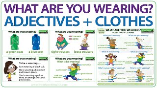 Clothes in English What are you wearing I am wearing adjectives  clothes  Learn English [upl. by Etnwahs]