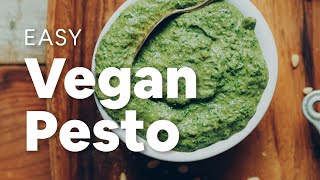 Easy Vegan Pesto 5 minutes  Minimalist Baker Recipes [upl. by Aisitel]