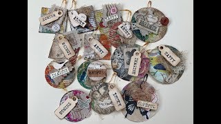 Junk Journal Word Tag Embellishments Craft with me Use your stash [upl. by Nnaeirual]