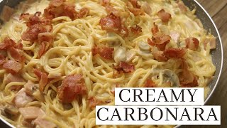 CREAMY CARBONARA PASTA RECIPE  Filipino Style Carbonara [upl. by Akinhoj]