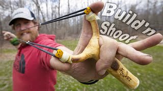 Slingshot Build amp Shoot  Day 8 of 30 Day Survival Challenge Maine Lockdown [upl. by Nikolia]