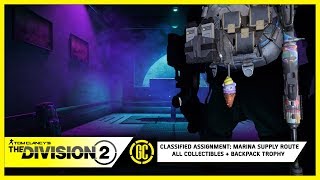 The Division 2 Classified Assignment Marina Supply Route  All Collectibles and Backpack Trophy [upl. by Idmann]