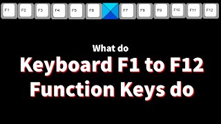 What do Keyboard F1 to F12 Function Keys do [upl. by Airdnaxela]