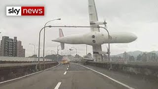 Taiwan Plane Crash Passenger Jet Hits Bridge [upl. by Hahcim]