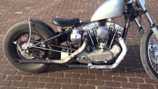 Harley Ironhead sportster bobber cold start [upl. by Lirbij]