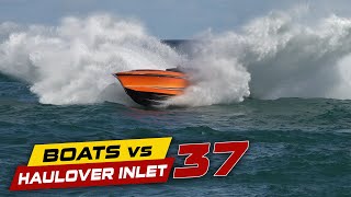 BOAT WITH 3200HP DESTROYS HAULOVER INLET  Boats vs Haulover Inlet [upl. by Ahsirtap]