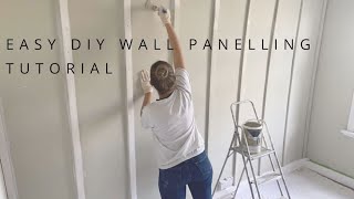 EASY AT HOME DIY WALL PANELLING TUTORIAL FOR A STATEMENT WALL [upl. by Anerrol21]