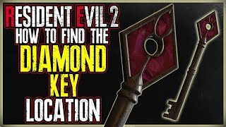 WHERE TO FIND THE DIAMOND KEY LOCATION  WHERE IS THE DIAMOND KEY  RESIDENT EVIL 2 [upl. by Gent]