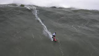 Nazare Big Wave Surfing from drone November 12 2019 4k [upl. by Aileduab]