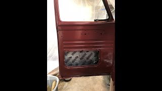 1955 Ford F100 Door latch installation [upl. by Bum]