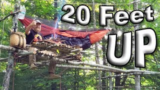 Bear Safe Hammocking 20 feet High Up A Tree Solo Overnight Camping 87 Days Ep 32 [upl. by Nnyltiac936]