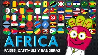 AFRICA 🌍 Paises Capitales Banderas del Mundo Geo Mapas [upl. by Akenom]