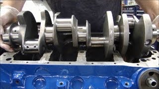 Engine Building Part 3 Installing Crankshafts [upl. by Aveline]