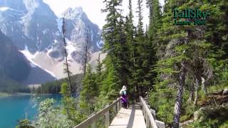 Virtual Hike Moraine Lake Banff National Park Alberta Actual Sound18min [upl. by Aivatnwahs]