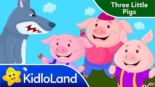 Three Little Pigs and The Big Bad Wolf  Fairy Tales  Stories for Kids  KidloLand Bedtime Stories [upl. by Lolanthe461]