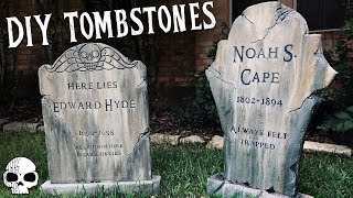 How to make Tombstones 💀 DIY Halloween Props [upl. by Merriman]