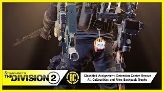 The Division 2 Classified Assignment Detention Center Rescue  All Collectibles and Backpack Trophy [upl. by Hauhsoj397]