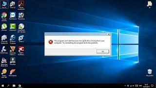 How to fix The program cant start because dll is missing from your computer Easiest way [upl. by Hpeosj]