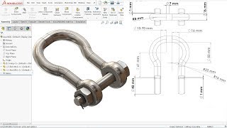 SolidWorks Tutorial Design of Shackle [upl. by Pierre]