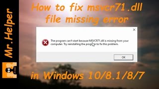 How to fix msvcr71dll file missing error in Windows 108187 [upl. by Clynes316]